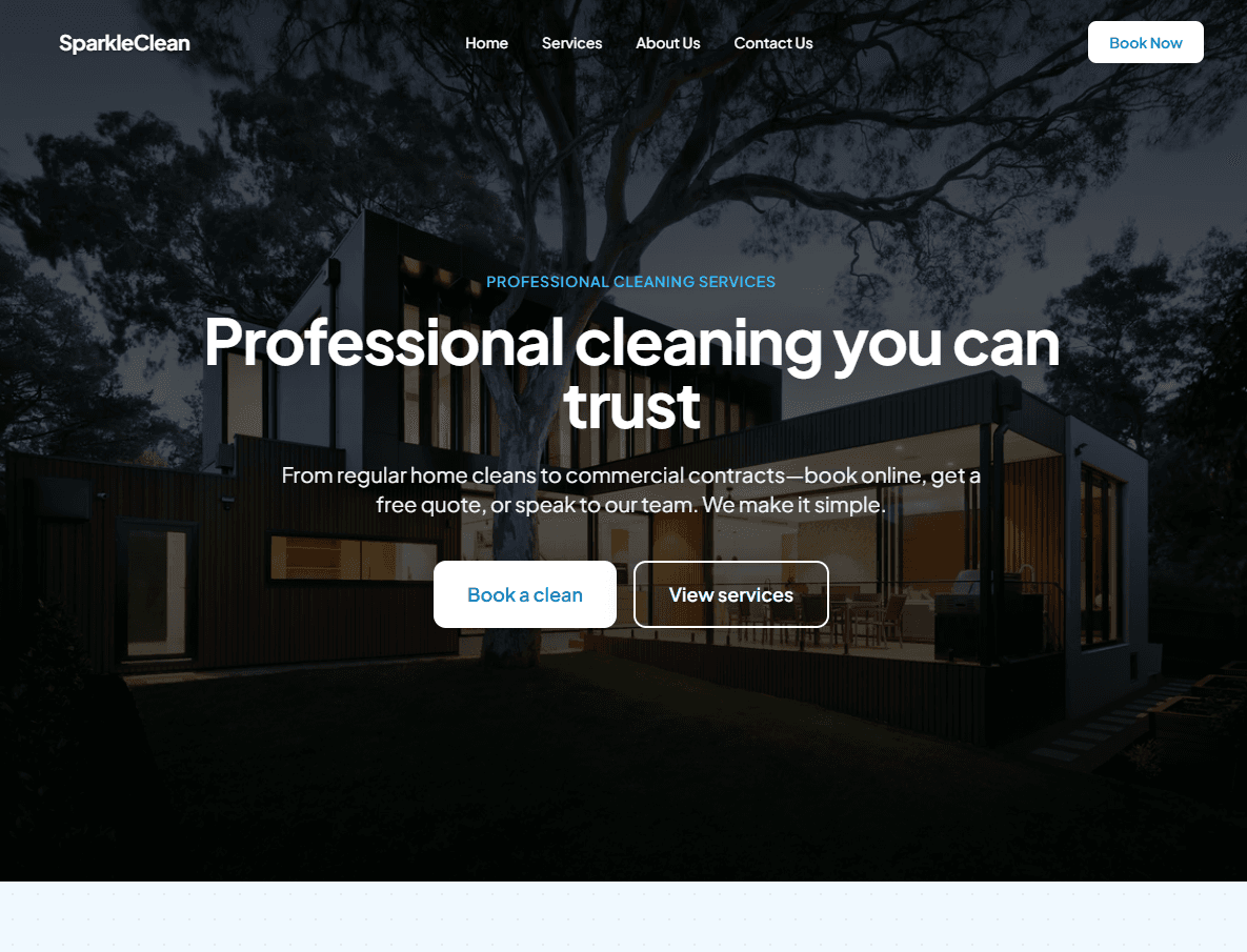 Sparkle Clean — professional cleaning services website